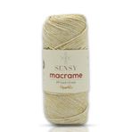 Premium 1,5 mm Sparkle Polyester Simli Makrome İpliği 150 Gr Supla İpliği ve Çanta İpi Polyester İpi (Ekru)