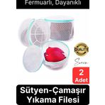 Premium 2 Adet Iç Çamaşır Sütyen Yıkama Filesi Fermuarlı Yırtılmaz Çorap Temizlik Torbası Dayanıklı