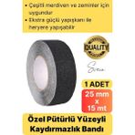 Premium 25MM x 15MT Siyah Kaydırmaz Bant Yapışkanlı Merdiven Basamak Zemin Güçlü Tutunabilen Halı