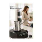 Premium 304 Paslanmaz Çelik Cezve - 300 Ml Profesyonel Barista Serisi, Isıya Dayanıklı Sap