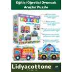 Premium 37 Parça 8 Araçlı Okul Öncesi Oyuncak Eğitici Öğretici Eğlenceli Oyuncak Araçlar Puzzle - Tek Ebat