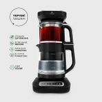 Premium 4 In 1 Konuşan Cam Çay ve Filtre Kahve Makinesi Chrome 2500W - Krom
