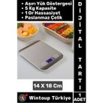 Premium 5 kg Kapasiteli 1 gr Hassasiyet Dijital Ekran Paslanmaz Çelik Hassas Mutfak Tartısı Terazi - Gri