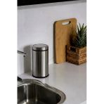 Premium 5 Litre Krom Minimalist Paslanmaz Çelik Tezgah Üstü Çöp Kovası Titan 7505