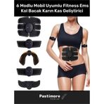 Premium 6 Modlu Mobil Uyumlu Fitness Ems Kol Bacak Karın Kas Geliştirici Spor Aleti