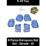 Premium 6 Parça Çocuk İçin Paten Kaykay Scooter Bisiklet Dizlik Dirsek Set Takımı
