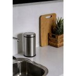 Premium 8 Litre Krom Minimalist Paslanmaz Çelik Tezgah Üstü Çöp Kovası Titan 7508