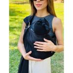 Premium Anakucağı Esnek Halkalı Cepli Bebek Taşıma Şalı, Bebek Askısı Wrap Sling Kanguru - Siyah