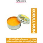 Premium Aromaterapi Arınma Huzur Meditasyon Yoga Esans Dekoratif Mum Oda Kokusu 120G Teneke Kutu - Turuncu - Renk