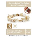Premium Aslan Burcu Enerjisini Yükselten Doğal Taş Bileklik Aslan Burçları Burç Unisex Bileklik
