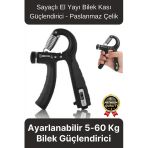 Premium Ayarlanabilir Taşınabilir Fitness Egzersiz Sayaçlı El Yayı 5-60 Kg Bilek Kası Güçlendirici