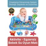 Premium Bebek Oyuncağı Eğlenceli Karın Üstü Aktivite Egzersiz Bpa Içermez Emekleme Su Oyun Matı - Mavi