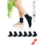 Premium Burun Dikişsiz Kadın Lacivert Bambu Soket Çorap 6Lı Set - 36-40 - 350Lacı