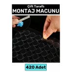 Premium Cam Metal Plastik Ahşap Mermer Çift Taraflı Şeffaf Nano Yuvarlak Montaj Macunu 420 Adet