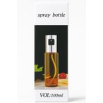 Premium Cam Yağ ve Sirke Püskürtme Şişesi, Paslanmaz Çelik Başlıklı, Şeffaf, 100ml Kapasiteli, Mutfak İçin Ölçülü Dozajlama