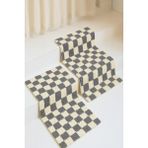 Premium Chess 2 Adet 50X50 Banyo Paspası Kaymaz Taban - Füme