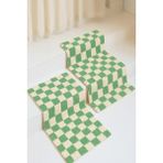Premium Chess 2 Adet 50X50 Banyo Paspası Kaymaz Taban - Yeşil