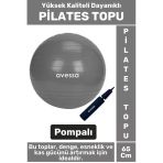 Premium Dayanıklı Fitness Egzersiz Aerobik Pilates Şişirme Pompası Hediyeli 65 Cm Pilates Topu