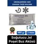 Premium Dayanıklı Güvenli Malzeme Yolculuk Seyahat Yiyecek Soğutucu Jel Poşet Buz Aküsü 480gr 3 Adet