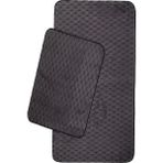 Premium Deri Taban, Petek Dokulu Yumuşak, Post Banyo Paspası 2'li 100X60 - 60X50 cm - Antrasit