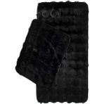 Premium Deri Taban, Yüksek Tüylü Yumuşak,bubble Post Banyo Paspası 2'li 100X60 - 60X50 cm - Siyah