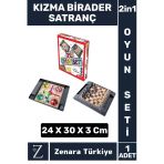 Premium Eğitici Eğlenceli Çocuk Yetişkin Strateji Zeka Kızma Birader Satranç 2 İn 1 Oyun Seti