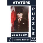 Premium Eğlenceli Eğitici Görsel Algı Motor Becerisi Geliştiren Çocuk Puzzle 42 Parça Atatürk