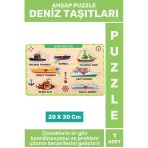 Premium Eğlenceli Eğitici Görsel Algı Problem Çözme Becerisi Çocuk Puzzle Deniz Taşıtları