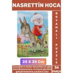 Premium Eğlenceli El-Göz Koordinasyonu Motor Becerisi 36 Parça Boyamalı Puzzle Nasrettin Hoca