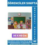 Premium Eğlenceli El Göz Koordinasyonu Motor Becerisi 80 Parça Boyamalı Puzzle Öğrenciler Sınıfta