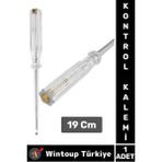 Premium Ergonomik Ev Atölye Tamirat Vidalama Düz Uçlu Kontrol Kalemi 19 cm