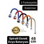 Premium Esnek Spiralli Akrobat Fonksiyonel Batarya Lavabo Musluk Borusu Evye Ayarlanabilir Kademeli