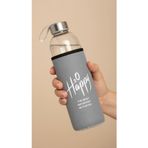 Premium Gri Kılıflı Cam Matara 1000ml – Şıklık