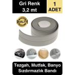 Premium Gri Ocak Tezgah Kenarı Banyo Mutfak Sızdırmaz Bant Su Geçirmez Küfe Dayanıklı 3,2 mt 1 Adet