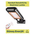 Premium Güneş Enerjili Led Bahçe Aydınlatması Kumandalı 3 Modlu Hareket Sensörlü Su Geçirmez Lamba