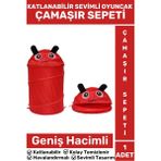 Premium Hafif Kompakt Geniş Hacimli Katlanabilir Ilgi Çekici Çocuk Sevimli Oyuncak Çamaşır Sepeti - Çok Renkli
