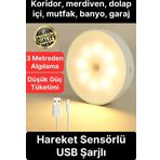 Premium Hareket Sensörlü Mini USB Şarjlı Led Işık Gece Lambası Koridor Bahçe Garaj Dolap Aydınlatma