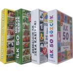 Premium Ilk 50 Hayvan Sözcük Hafıza Kartı Meyve Sebze 4'lü Set