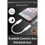 Premium Iphone 15 14 13 12 11 x 8 7 Plus Ipad Kulaklık Uyumlu Lightning Aux Çevirici Dönüştürücü