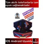 Premium iPhone 16 Tam Uyumlu Metal Kasa LED Işıklı Anc Gamer Kulak Içi Bluetooth Oyuncu Kulaklığı