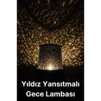 Premium Işık Yansıtmalı Yıldız Projeksiyon Gece Lambası Masa Üstü Pilli ve USB Tavan Duvar Ambiyans