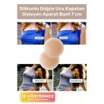 Premium Kadın Ten Meme İç Giyim Silikonlu Göğüs Ucu Kapatan Gizleyen 7 cm Aparat Bant