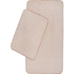 Premium Kalite, Deri Taban, Petek Dokulu Yumuşak, Post Banyo Paspası 2'li 100X60 - 60X50 cm - Vizon