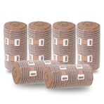 Premium Kalite Elastik Bandaj, Ayak Bileği, El bilek, Bacak, Diz, Karın, Vücut için Kompresyon Bandajı, Lateks İçermez Yüksek Kalite Esneklik ve Dayanıklılık (10cm 6 Adet)