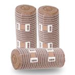 Premium Kalite Elastik Bandaj, Ayak Bileği, El bilek, Bacak, Diz, Karın, Vücut için Kompresyon Bandajı, Lateks İçermez Yüksek Kalite Esneklik ve Dayanıklılık (15cm 3 Adet)