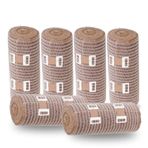 Premium Kalite Elastik Bandaj, Ayak Bileği, El bilek, Bacak, Diz, Karın, Vücut için Kompresyon Bandajı, Lateks İçermez Yüksek Kalite Esneklik ve Dayanıklılık (15cm 6 Adet)