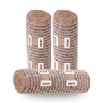 Premium Kalite Elastik Bandaj, Ayak Bileği, El bilek, Bacak, Diz, Karın, Vücut için Kompresyon Bandajı, Lateks İçermez Yüksek Kalite Esneklik ve Dayanıklılık (20cm 3 Adet)