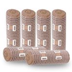 Premium Kalite Elastik Bandaj, Ayak Bileği, El bilek, Bacak, Diz, Karın, Vücut için Kompresyon Bandajı, Lateks İçermez Yüksek Kalite Esneklik ve Dayanıklılık (20cm 6 Adet)