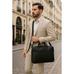 Premium Kapitone Desen 15" & 16"inç Laptop Notebook Tabletlere Uyumlu Evrak Dosya Bilgisayar Çantası - Siyah