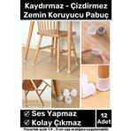 Premium Kaydırmaz Çizdirmez Mobilya Masa Sandalye Zemin Koruyucu Silikon Pabuç Ayak Kılıf 12 Adet